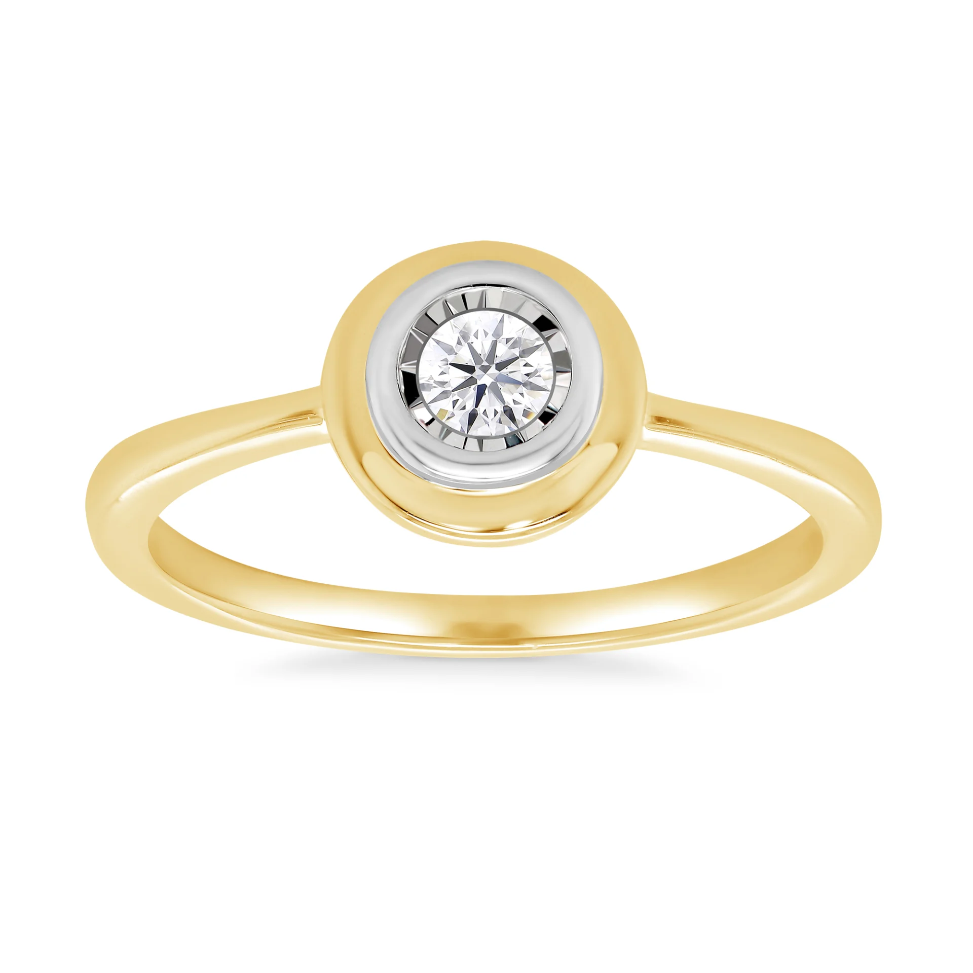 9ct Yellow Gold Diamond Donut Ring