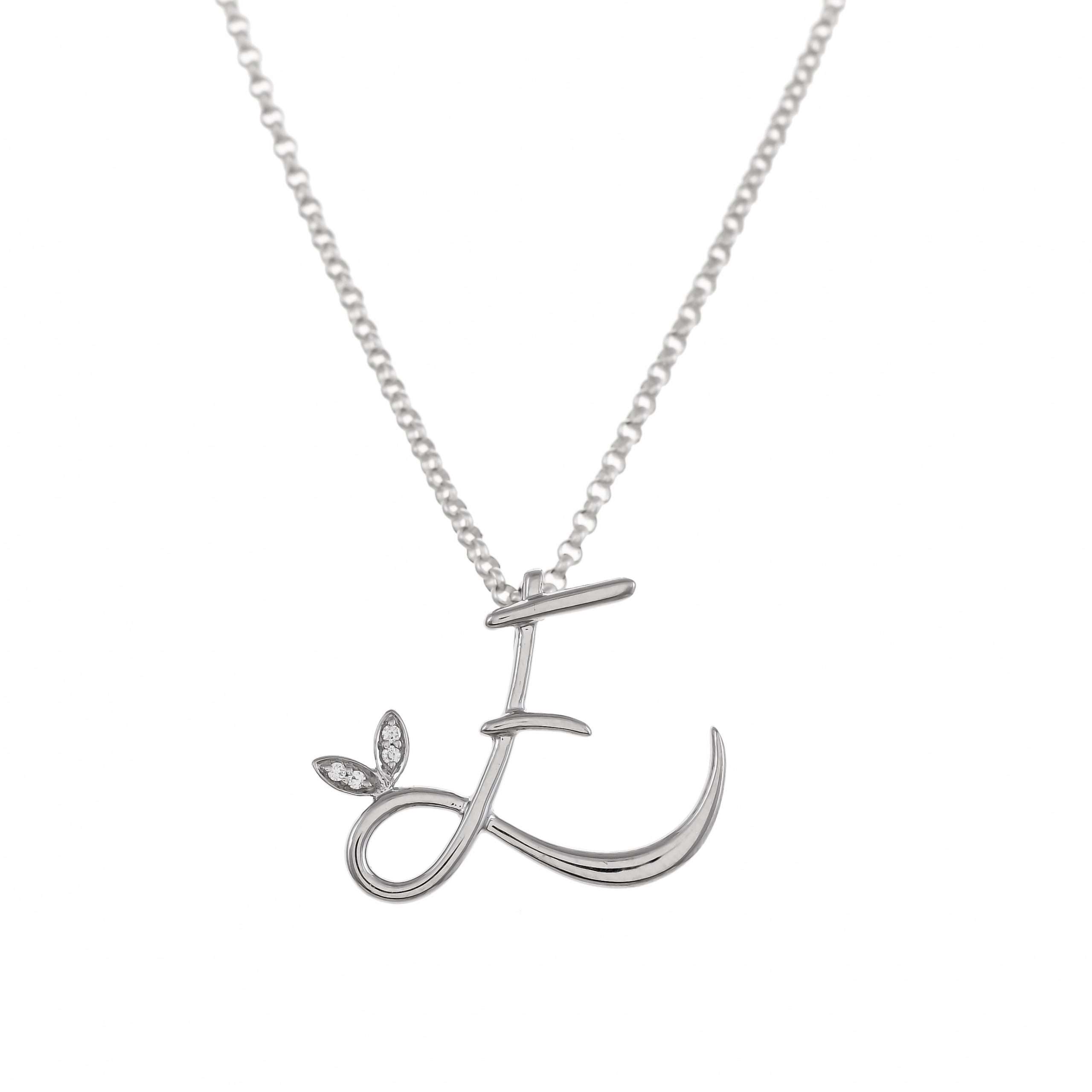Rivoli Silver Initial Pendant, Letter B 