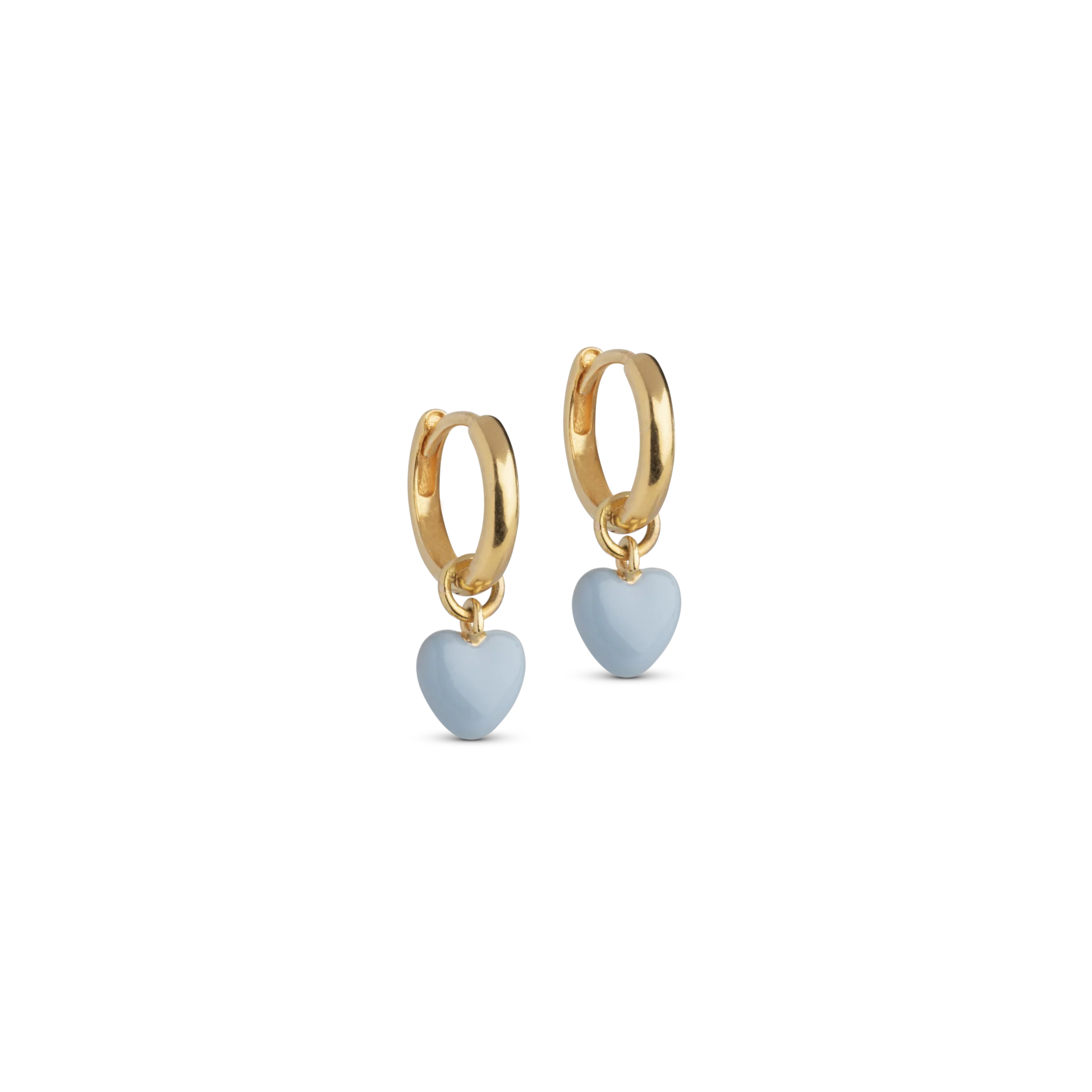 Enamel Copenhagen Amore Hoops, Steel Blue, Gold Plated