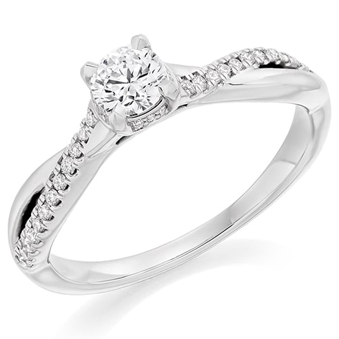 Platinum and Diamond Twist Engagement Ring