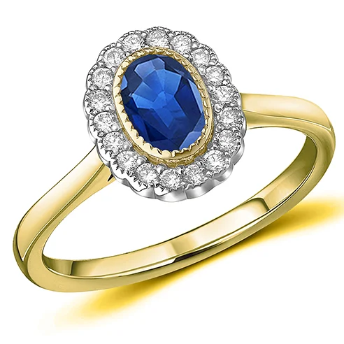 18ct Sapphire and Diamond Cluster Ring