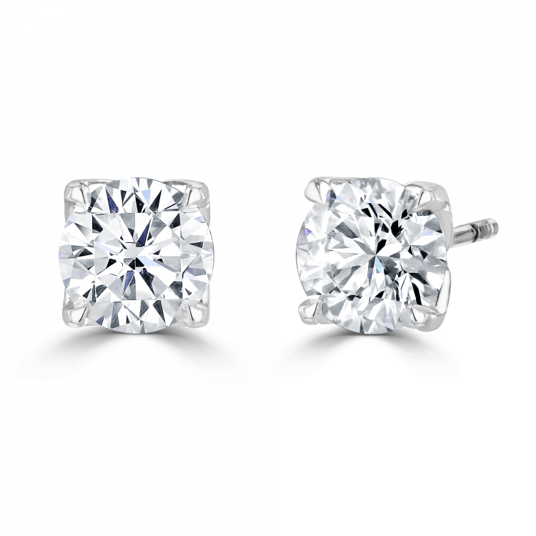 Magnolia Solitaire Diamond (Lab-Grown) Earrings, 2.00ct