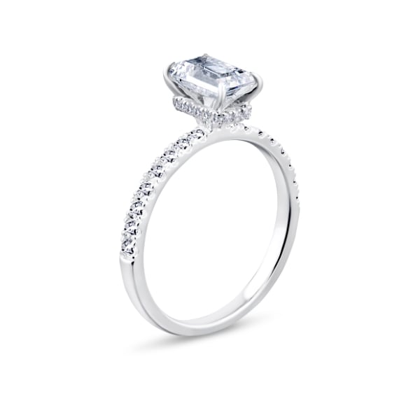 Rivoli Emerald Cut Hidden Halo Diamond (Lab-Grown) Engagement Ring, 2.25ct
