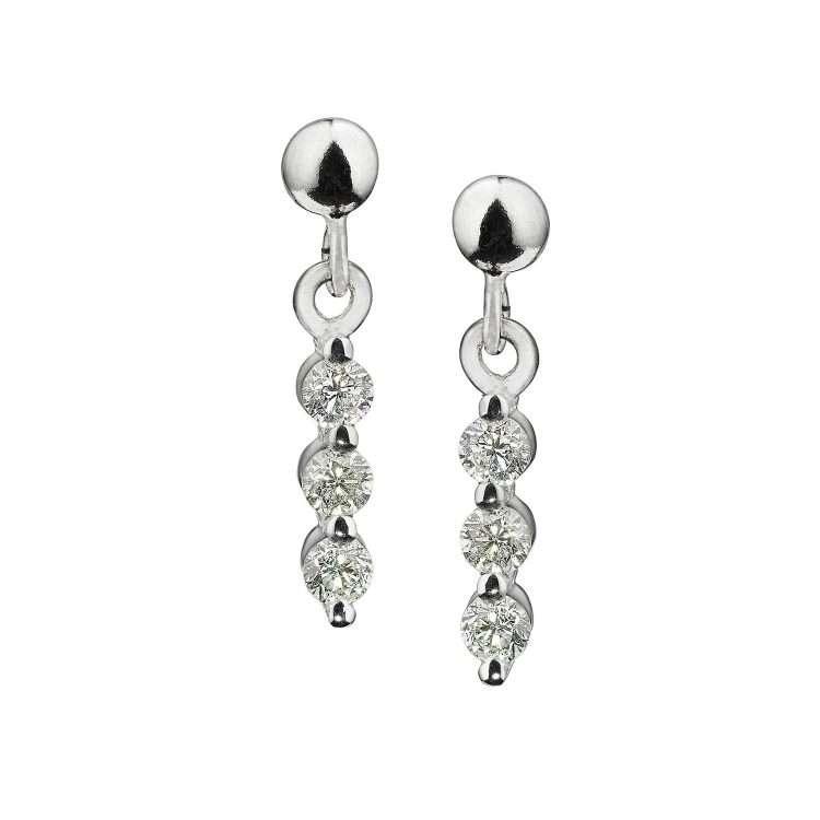 18ct Diamond Drop Earrings