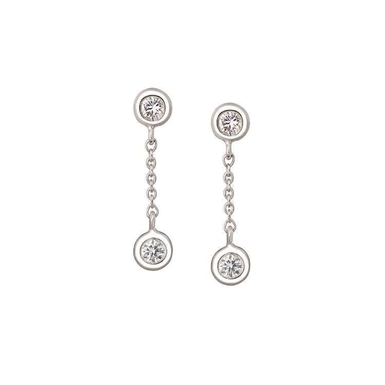 18ct Starburst Diamond Drop Earrings