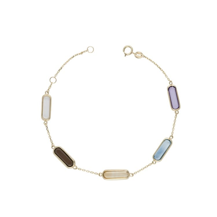9ct Yellow Gold Gemstone Bracelet