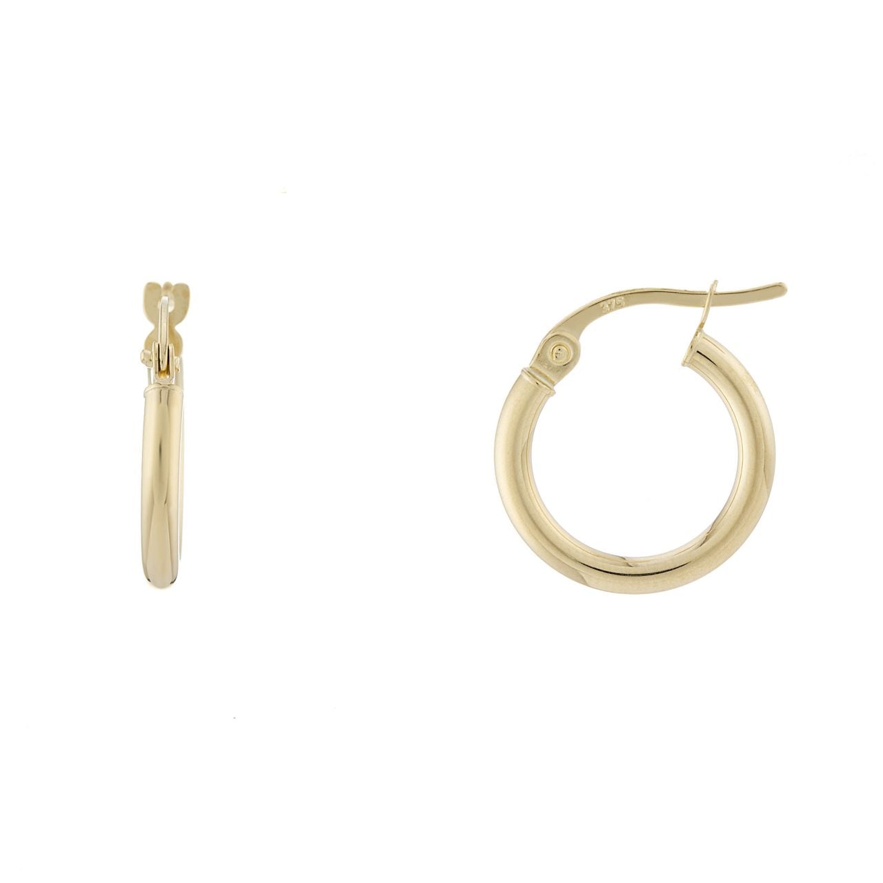 9ct Gold Hoop Earrings, 10mm : 0654577