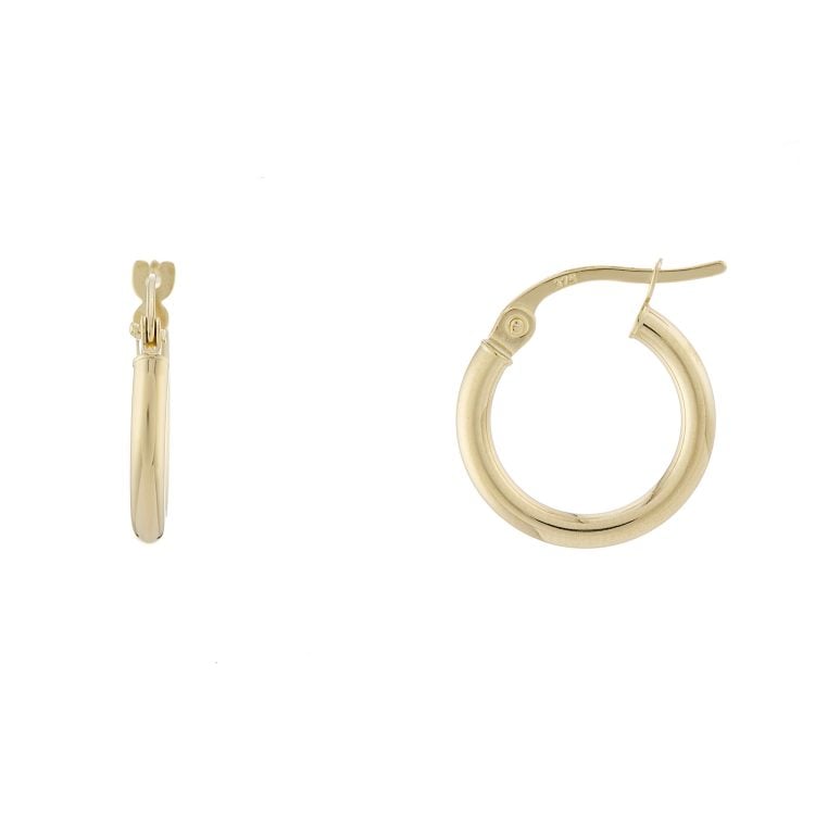 9ct Gold Hoop Earrings, 10mm