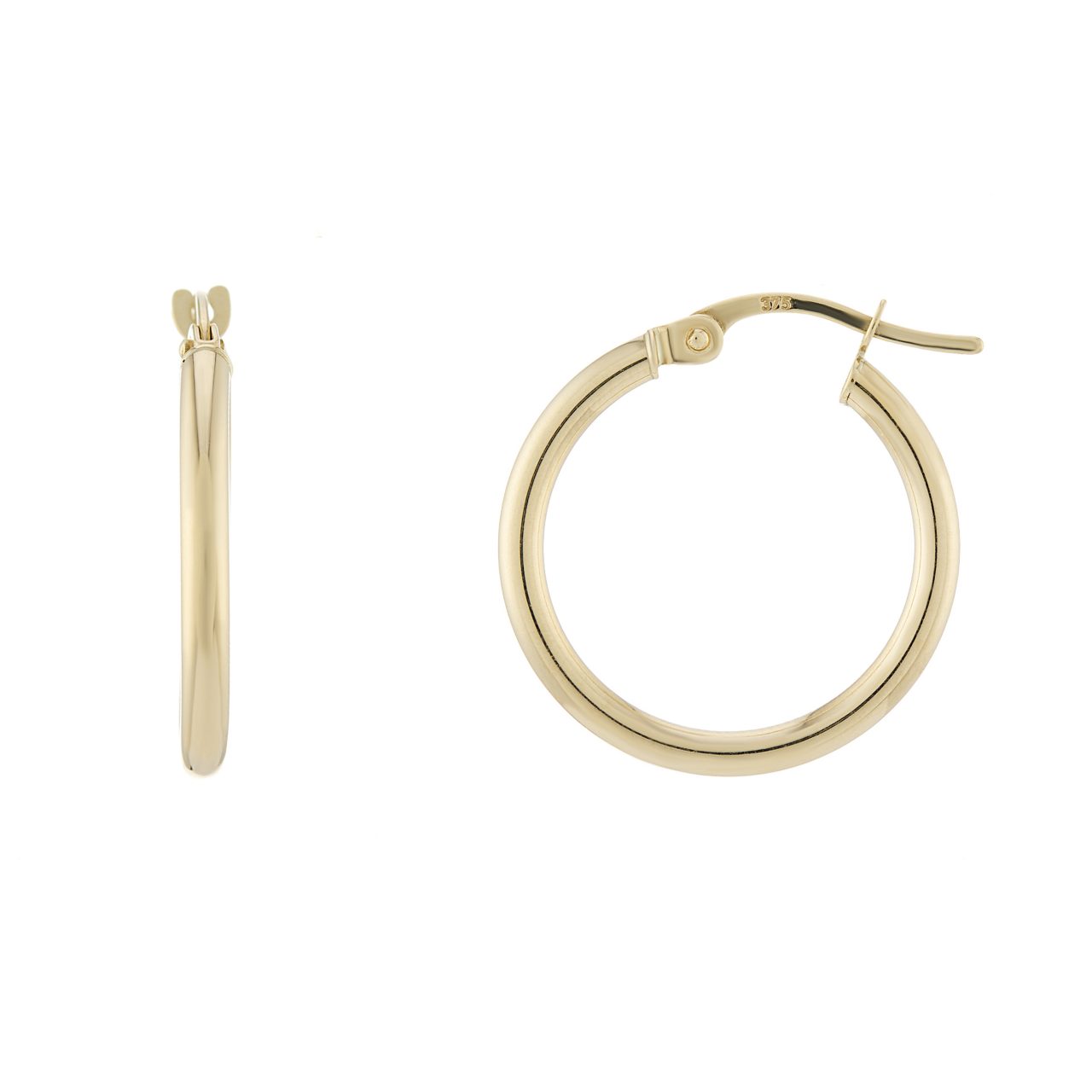 9ct Gold Hoop Earrings, 15mm : 0654578
