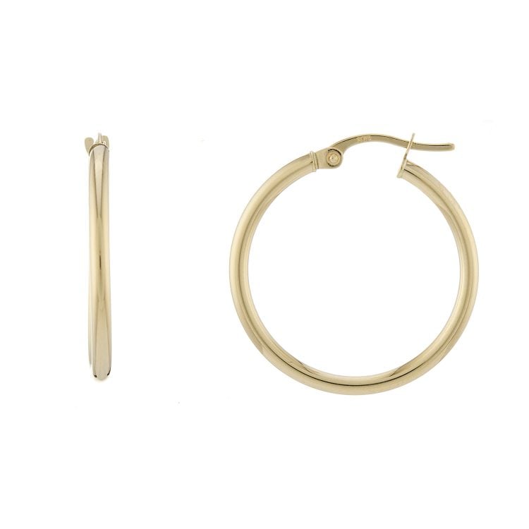9ct Gold Hoop Earrings, 20mm