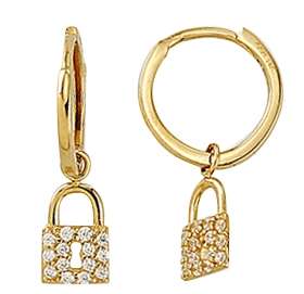 9ct Hoop Earrings with Padlock Charms
