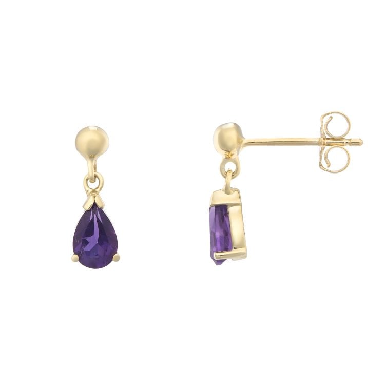 9ct Amethyst Drop Earrings
