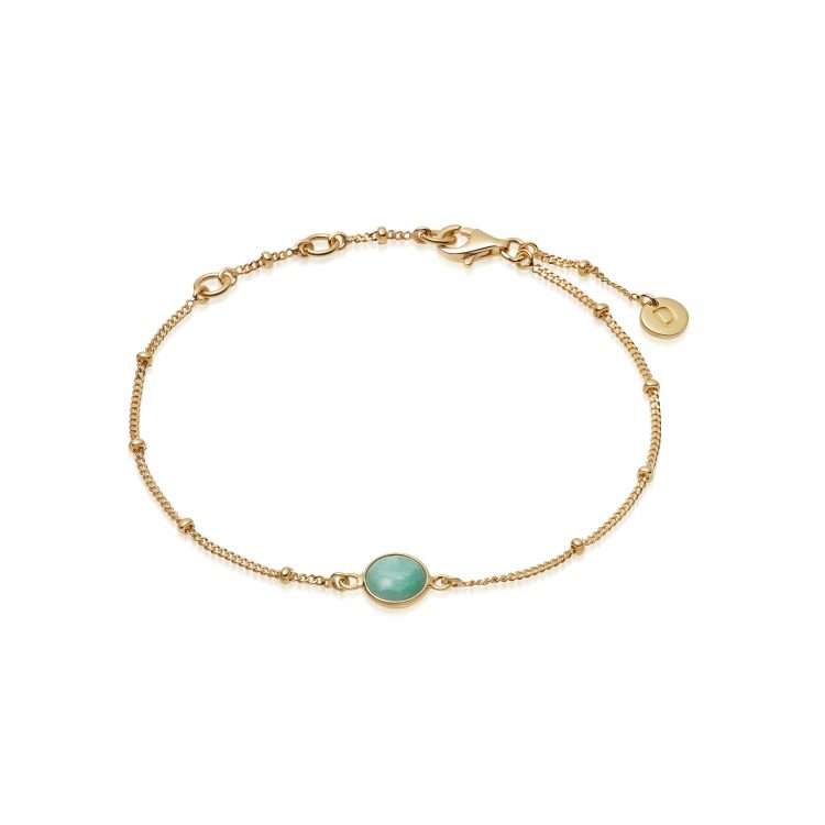 Daisy Amazonite Healing Bracelet., Gold Plated