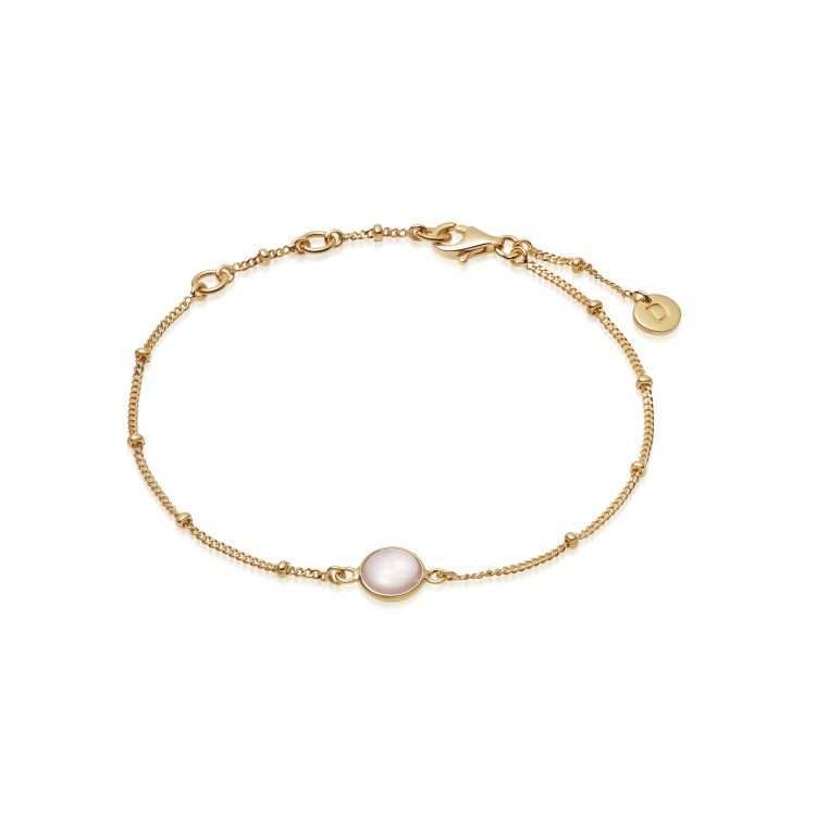 Daisy Rose Quartz Healing Bracelet, Gold Plated