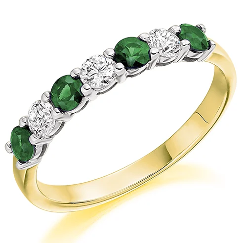 18ct Emerald and Diamond Eternity Ring