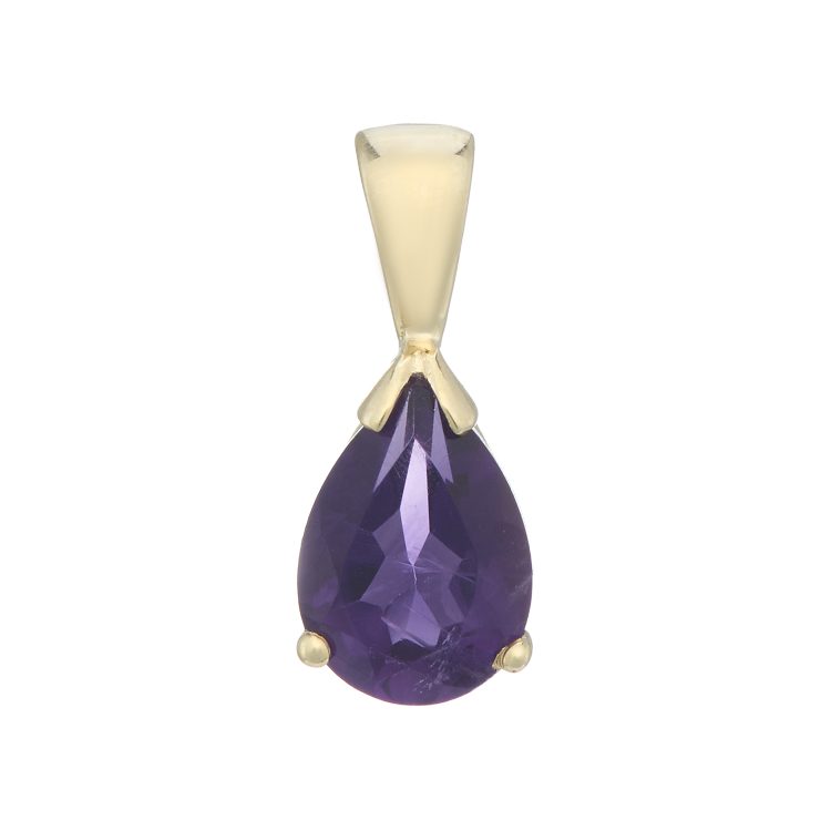 9ct Amethyst Drop Pendant