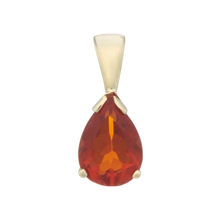 9ct Fire Opal Drop Pendant