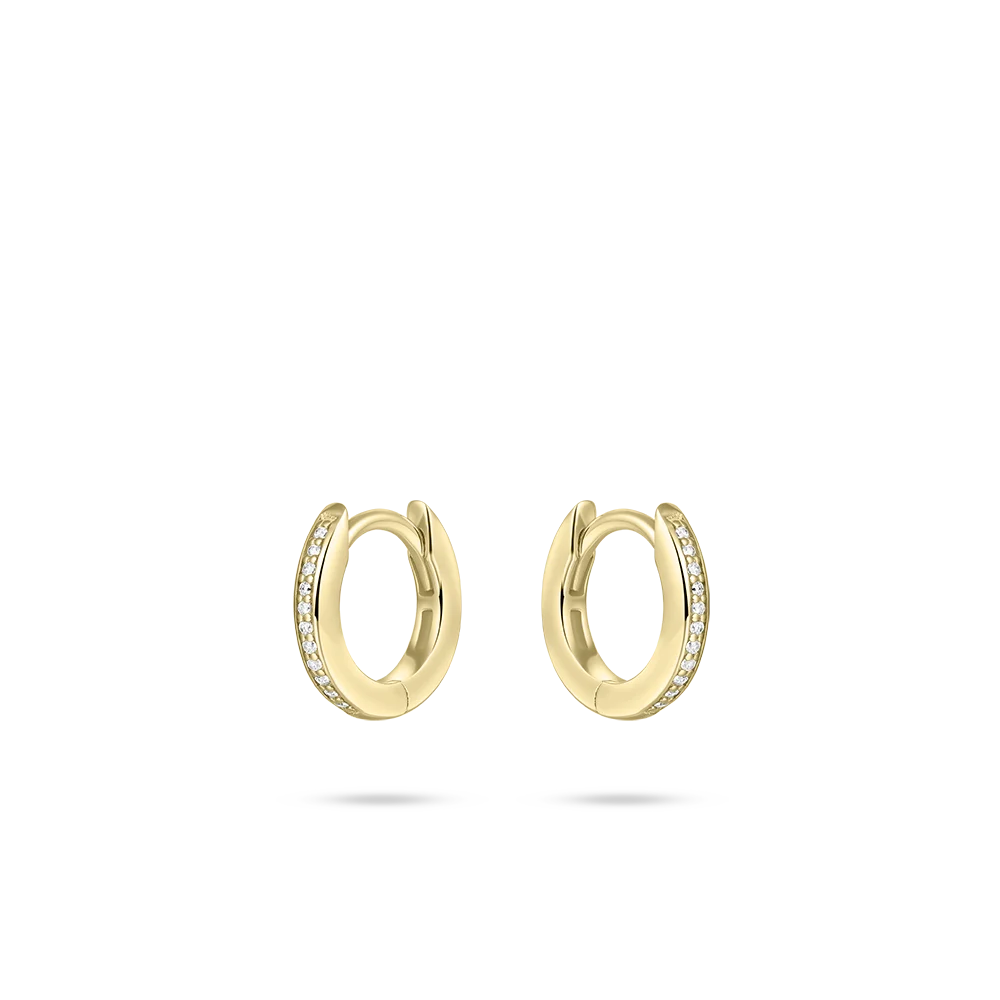 Gisser Gold Plated Silver Allure Hoop Earrings 12mm