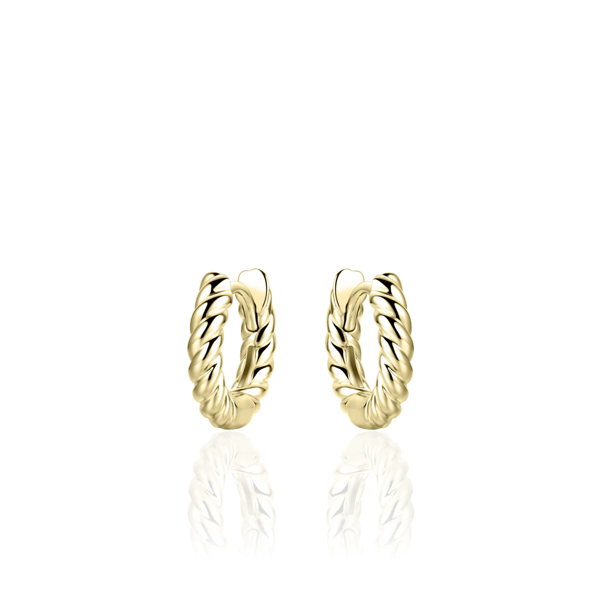 Gisser Gold Plated Silver Rope Hoop Earrings 13.5mm
