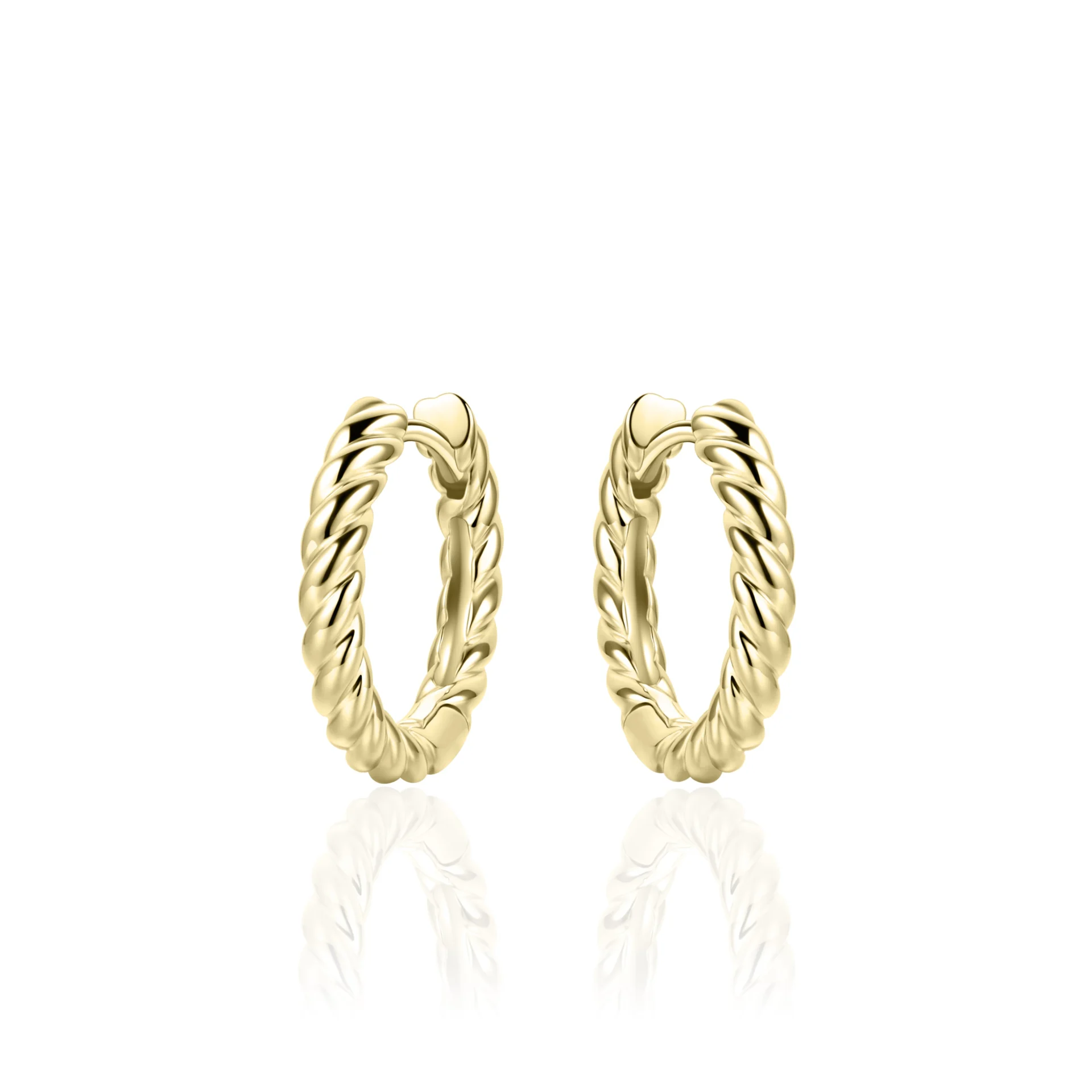 Gisser Gold Plated Silver Rope Hoop Earrings 18mm