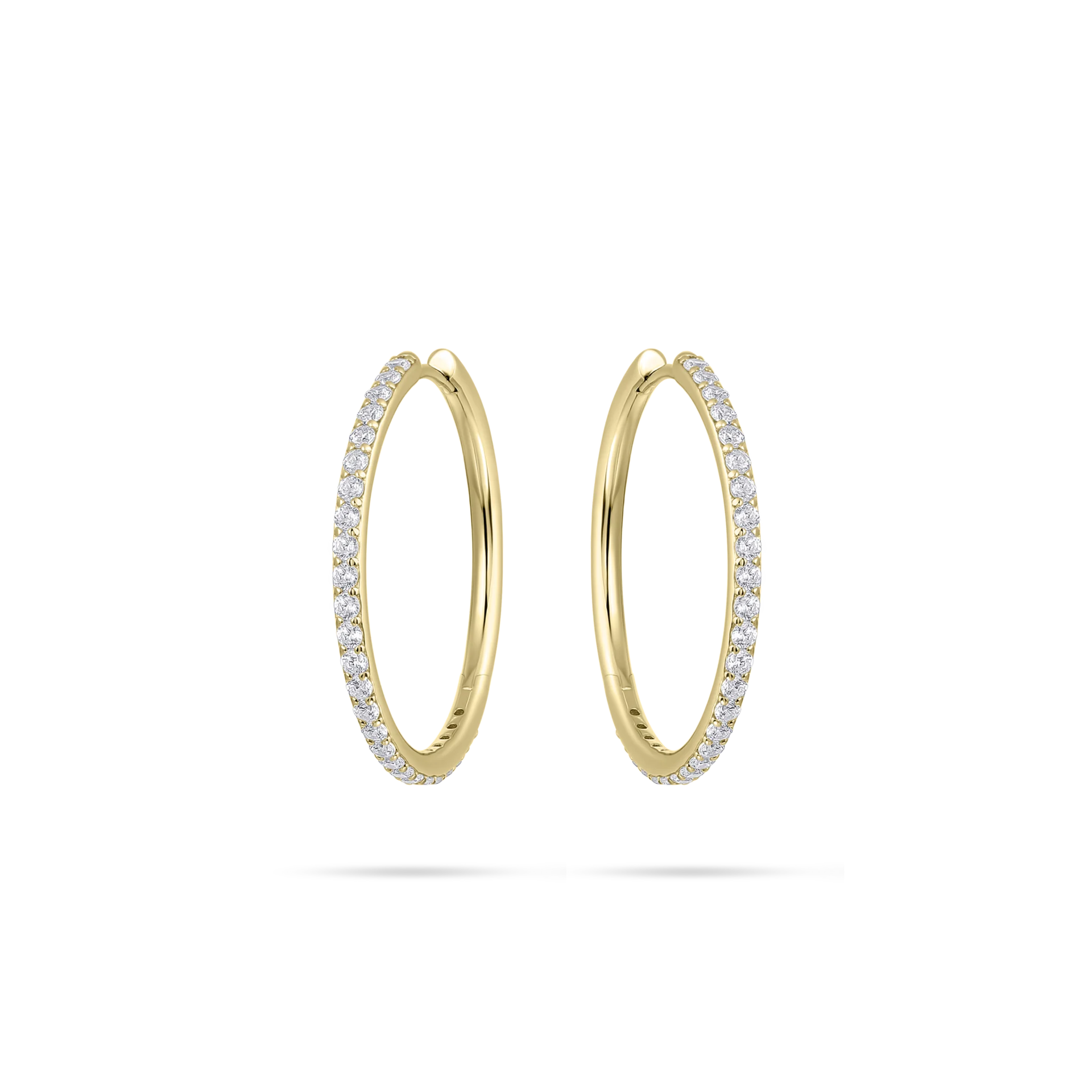 Gisser Gold Plated Silver Sparkling Hoop Earrings 30mm