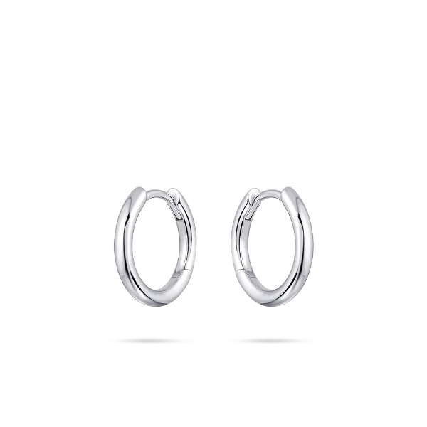Gisser Silver Tube Hoop Earrings 15mm