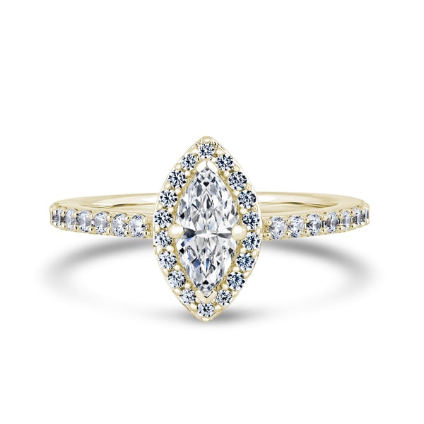 Rivoli Marquise Cut Halo Diamond (Lab-Grown) Engagement Ring, 1.92ct