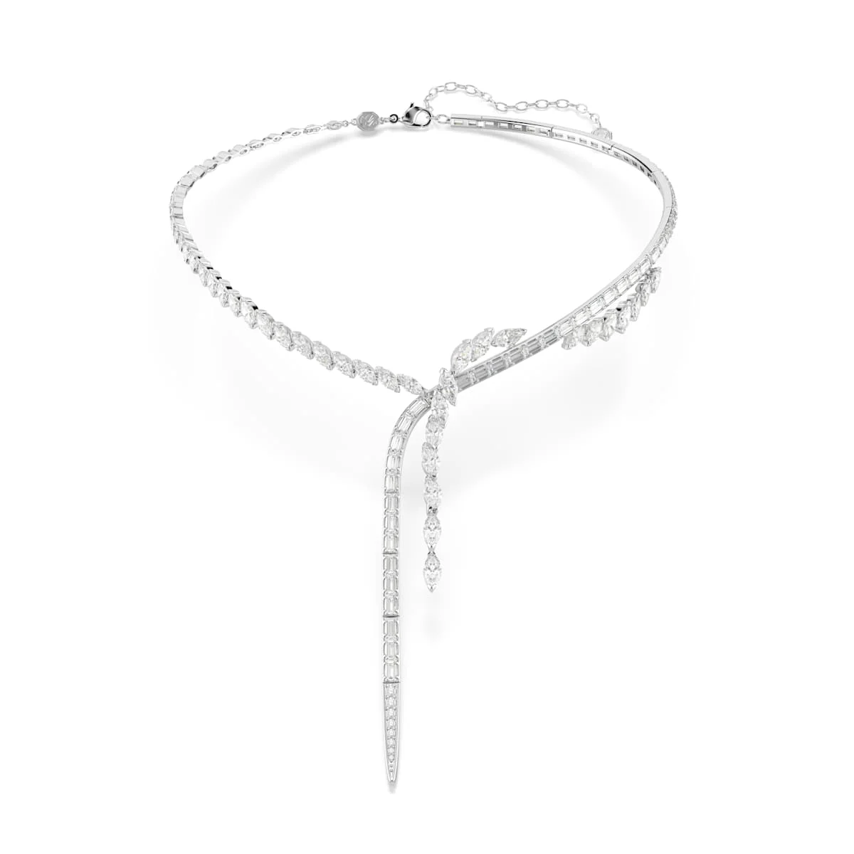 Swarovski Mesmera Y necklace Mixed cuts White Rhodium plated