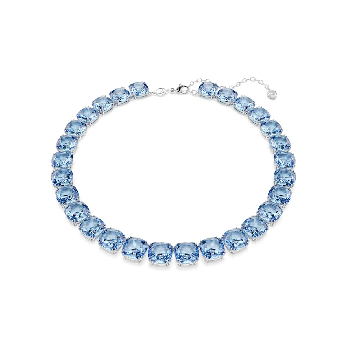 Swarovski Millenia necklace Cushion cut Blue Rhodium plated
