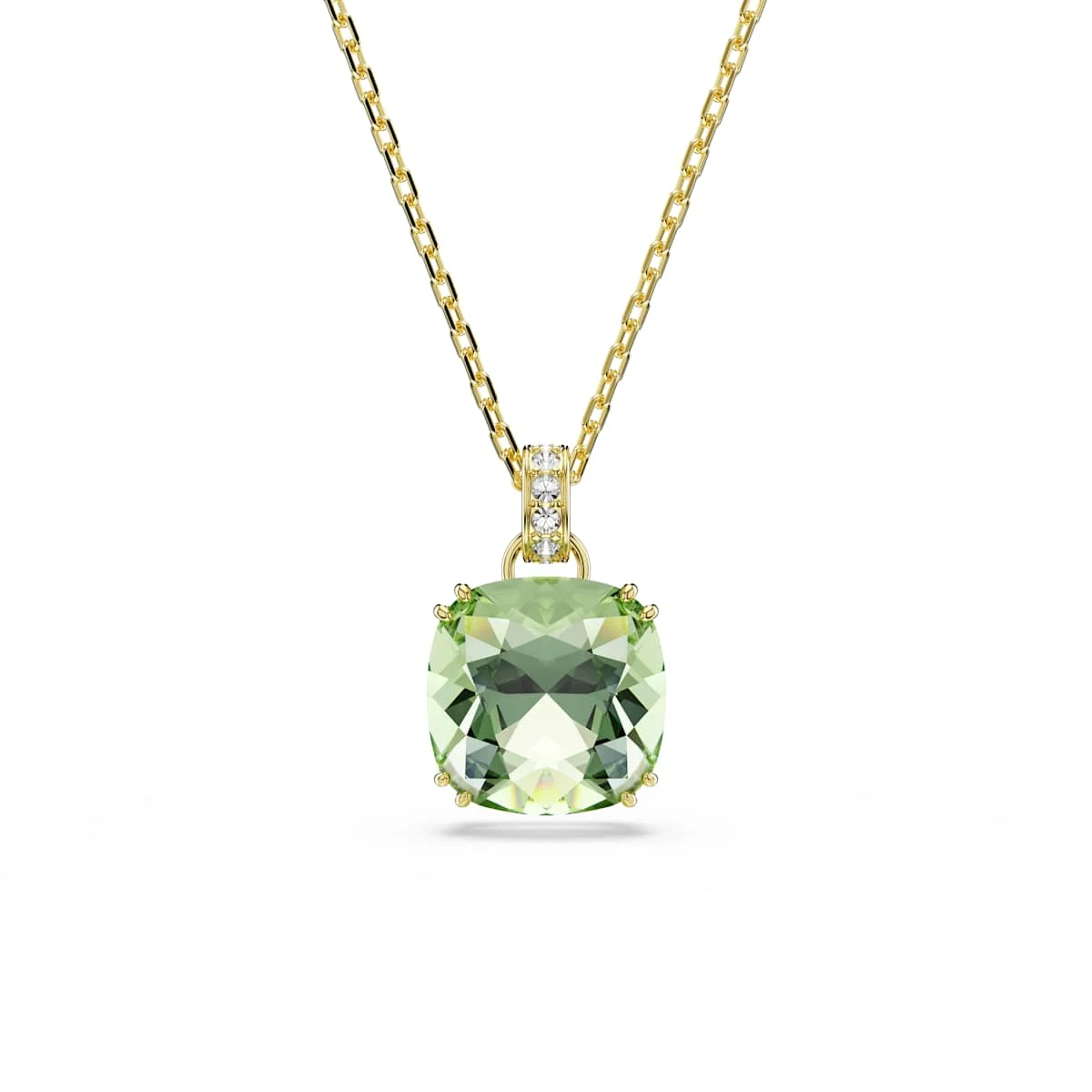 Swarovski Millenia pendant Cushion cut Green 18ct gold finish