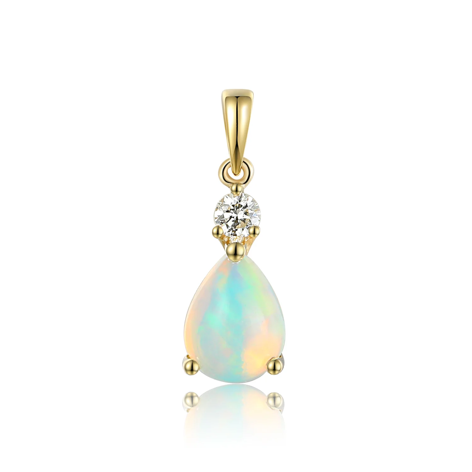 9ct Opal and Diamond Pendant