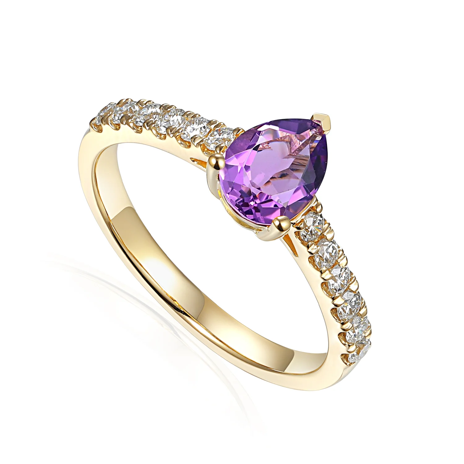 9ct Amethyst and Diamond Ring