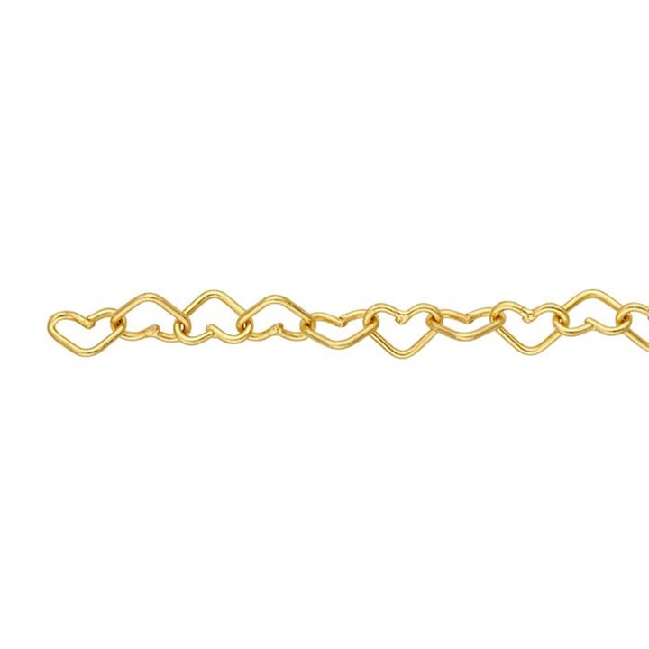 Perma Jewel - Gold Welded Forever Bracelet, Heart Cable Link Bracelet