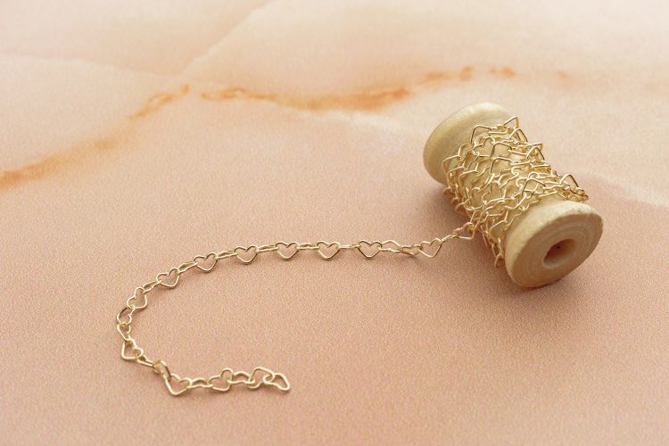 Perma Jewel - 9ct Gold Welded Forever Bracelet, Heart Link