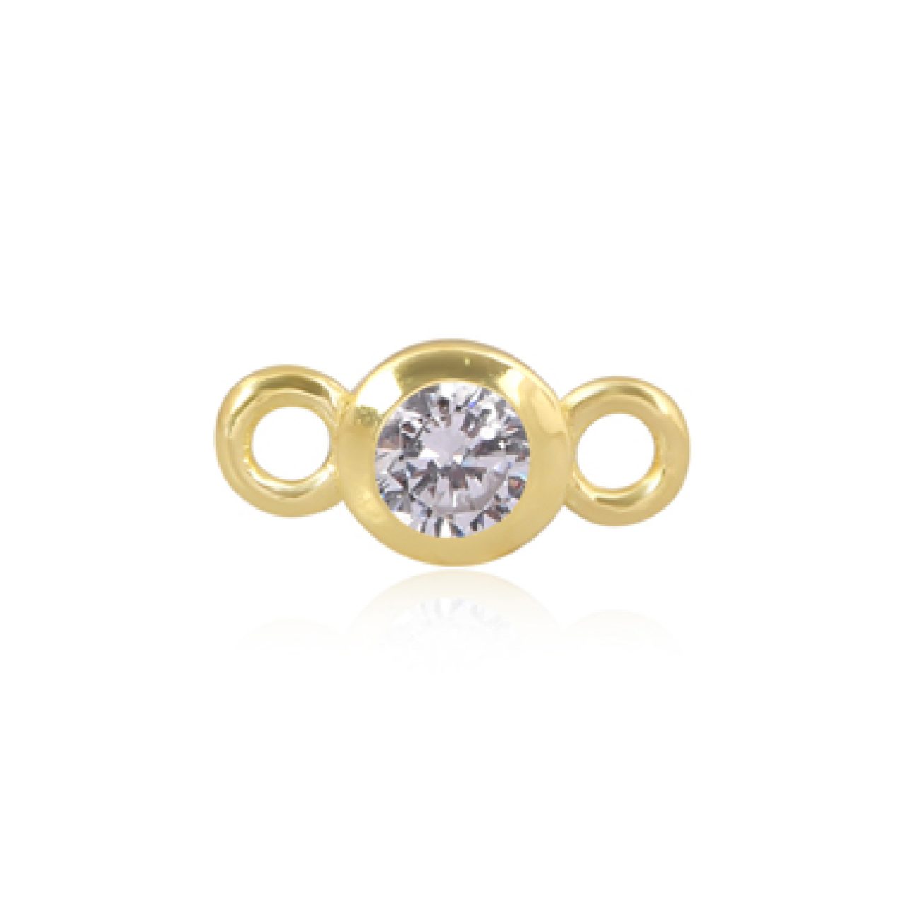 Perma Jewel - Gold Plated Round CZ Connector : PJ-GV2179