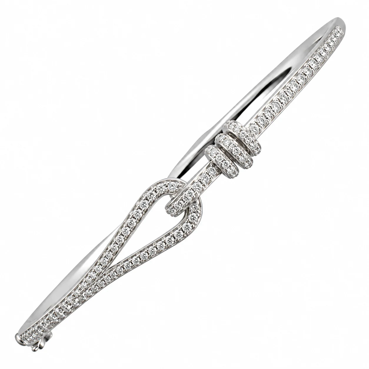 18ct White Gold Diamond Bangle