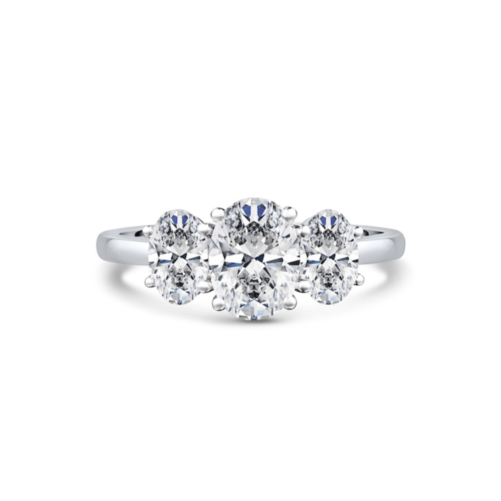 Rivoli Oval Trilogy Diamond (Lab-Grown) Engagement Ring, 2.00ct : OPP03
