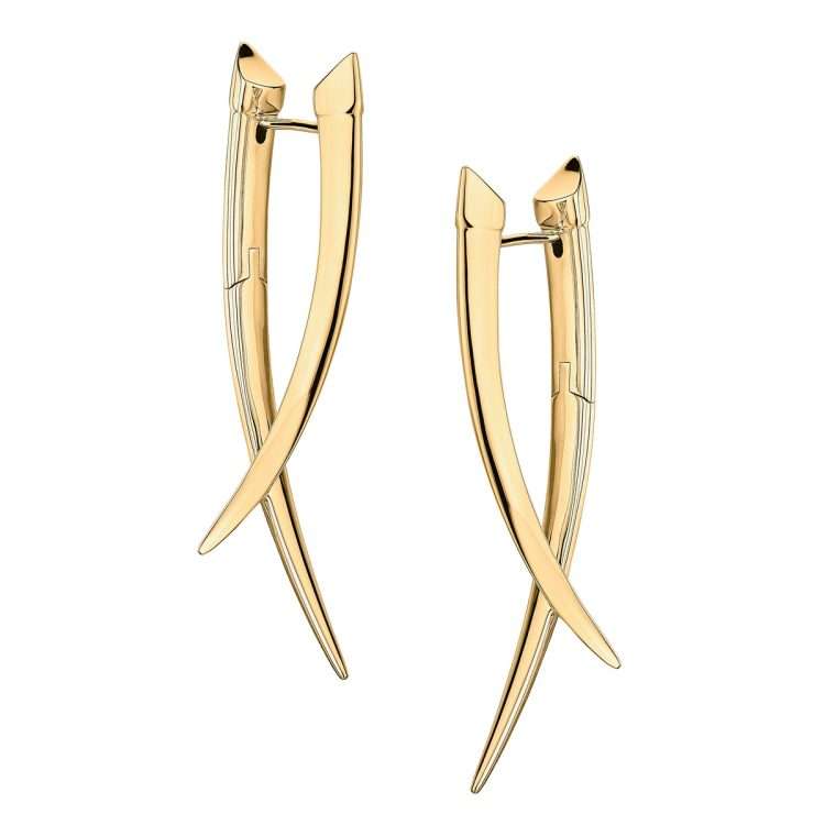 Shaun Leane Sabre Crossover Earrings, Yellow Gold Vermeil