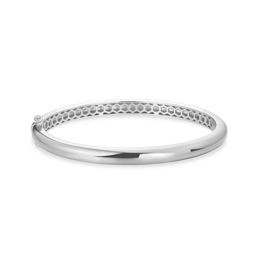 Gisser Silver Polished Bangle 6mm