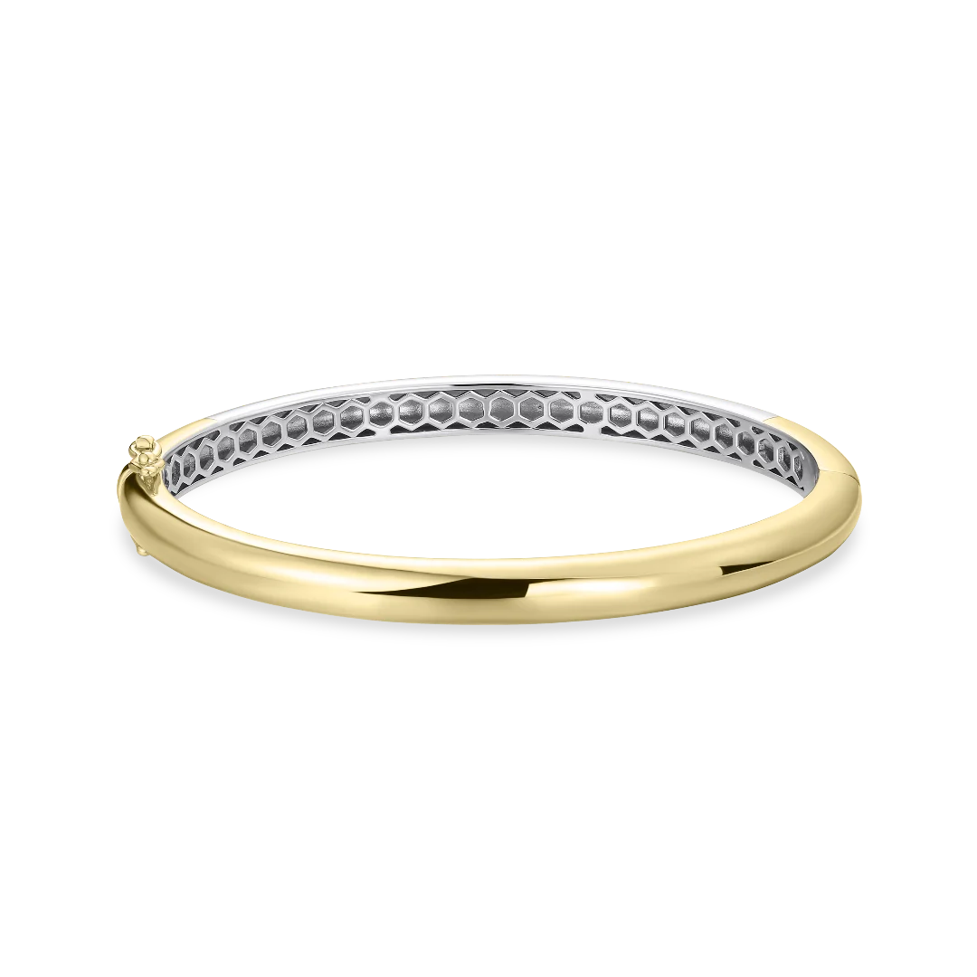 Gisser Gold Plated Silver Polished Bangle 6mm