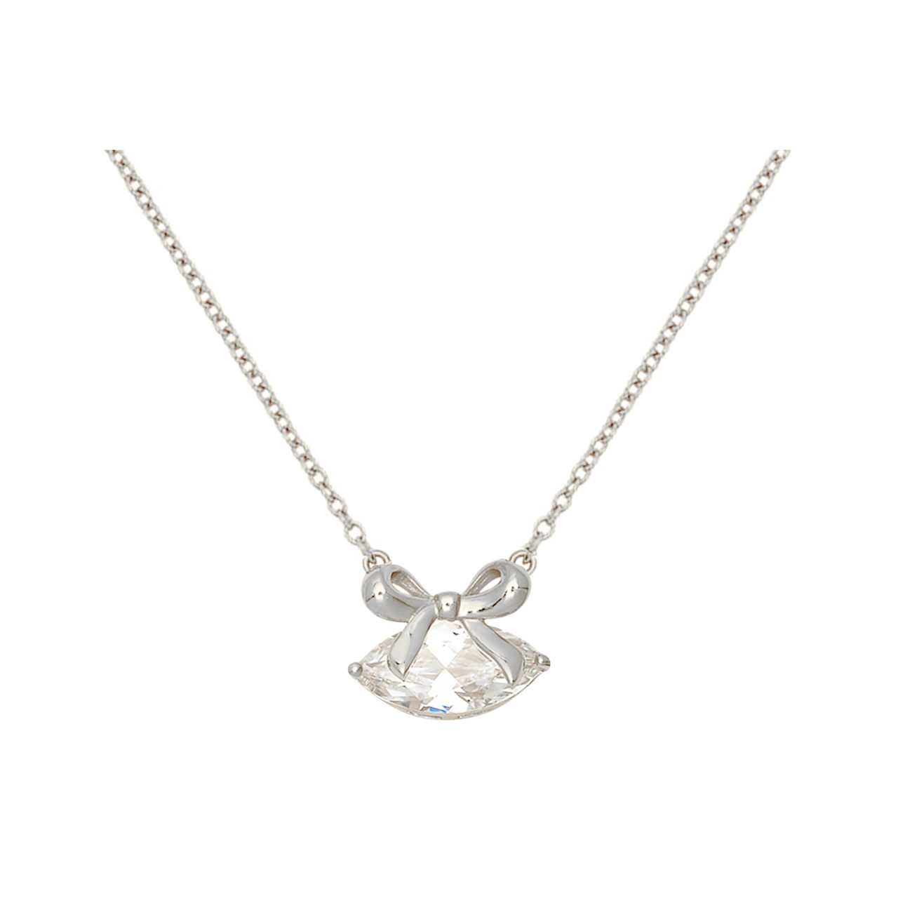 Amelia Scott Bow Necklace Clear Cubic Zirconia & Silver
