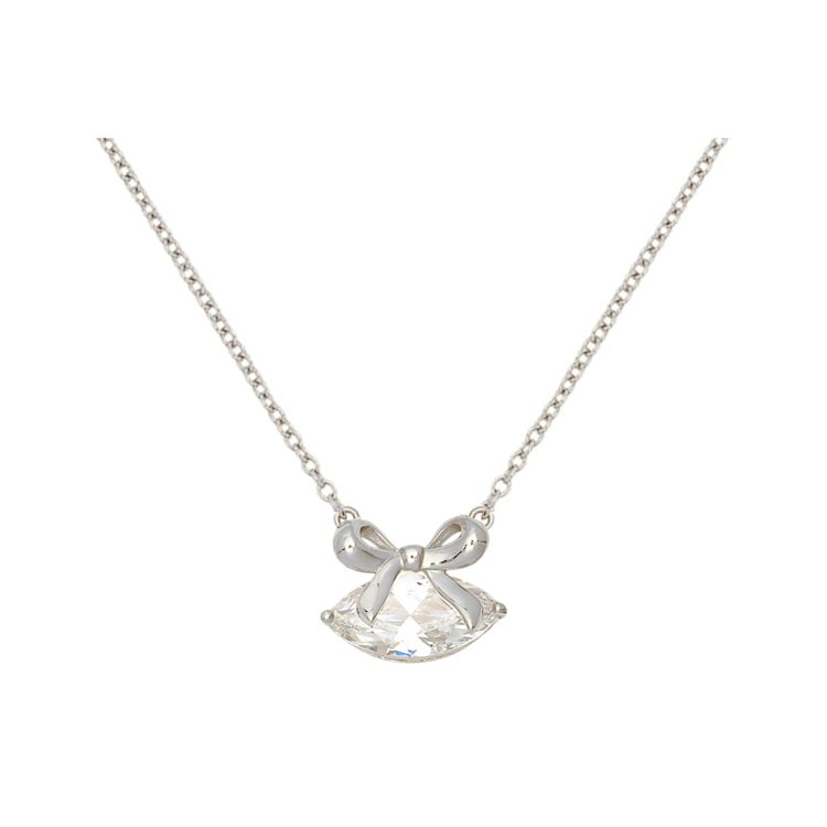 Amelia Scott Bow Necklace Clear Cubic Zirconia & Silver