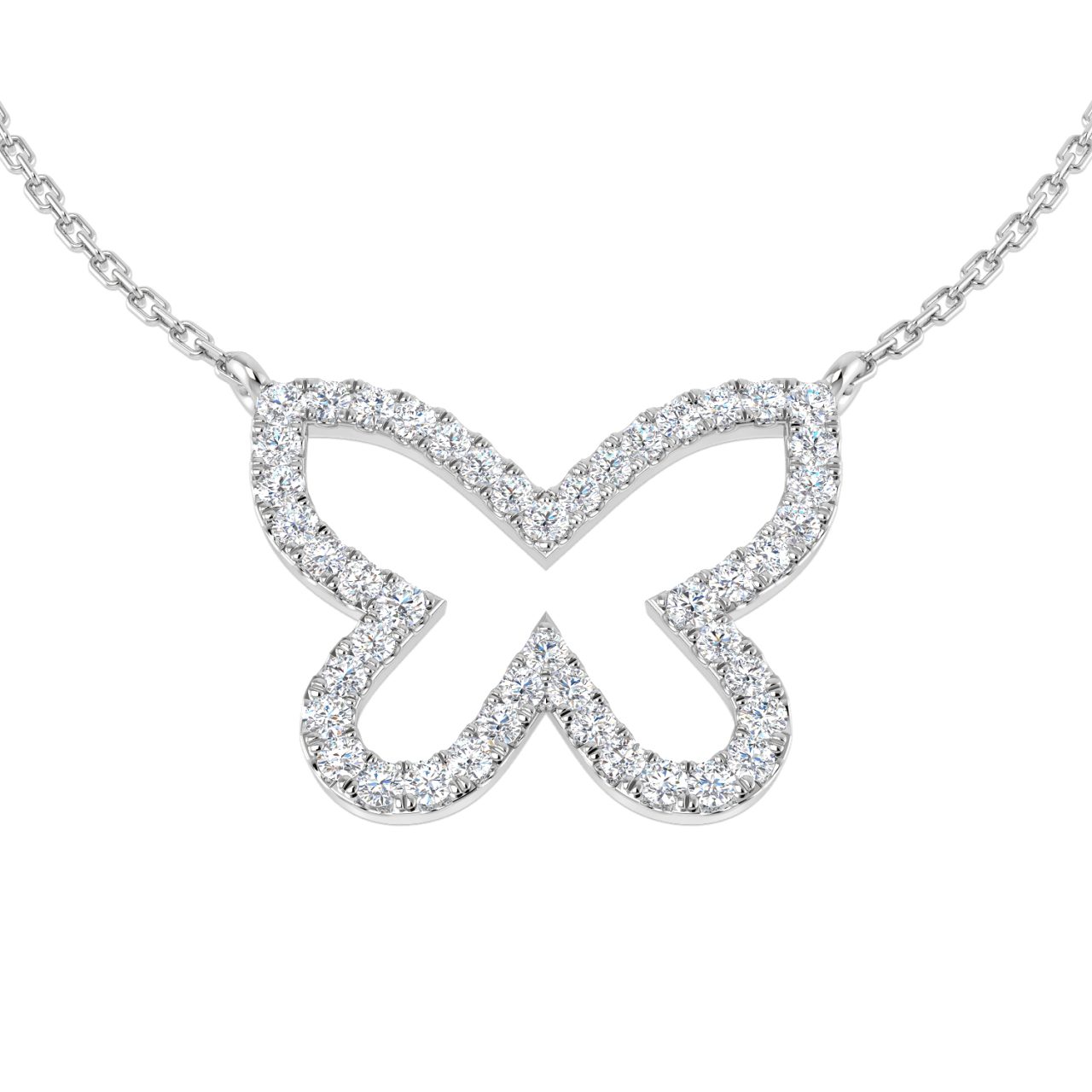 9ct White Gold Diamond (Lab Grown) Butterfly Bracelet : 0265100