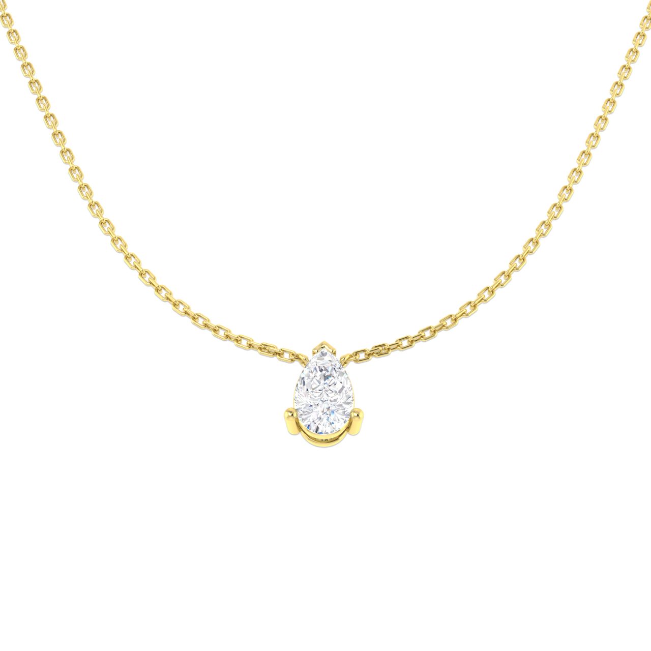 9ct Yellow Gold Diamond (Lab Grown) Pear Shaped Pendant : 0265103