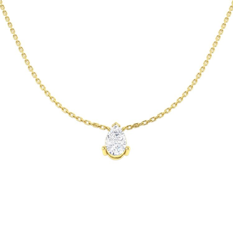 9ct Yellow Gold Diamond (Lab Grown) Pear Shaped Pendant