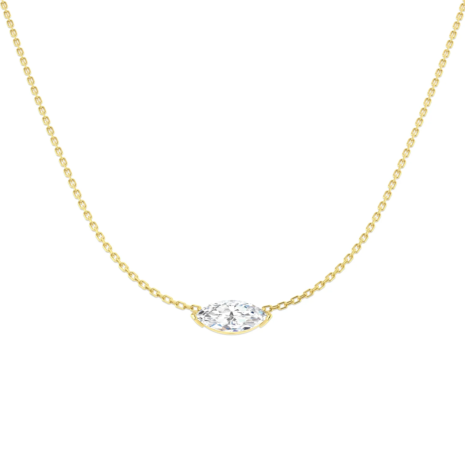 9ct Yellow Gold Diamond (Lab-Grown) Marquise Shaped Pendant