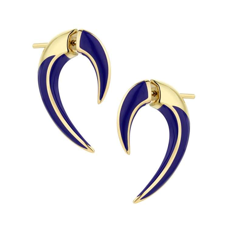Shaun Leane Sabre Solis Talon Earrings - Yellow Gold Vermeil & Atlantic Ceramic