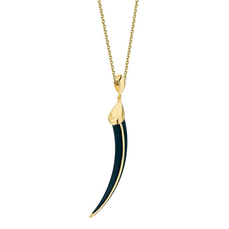 Shaun Leane Sabre Solis Pendant - Yellow Gold Vermeil & Jet Ceramic