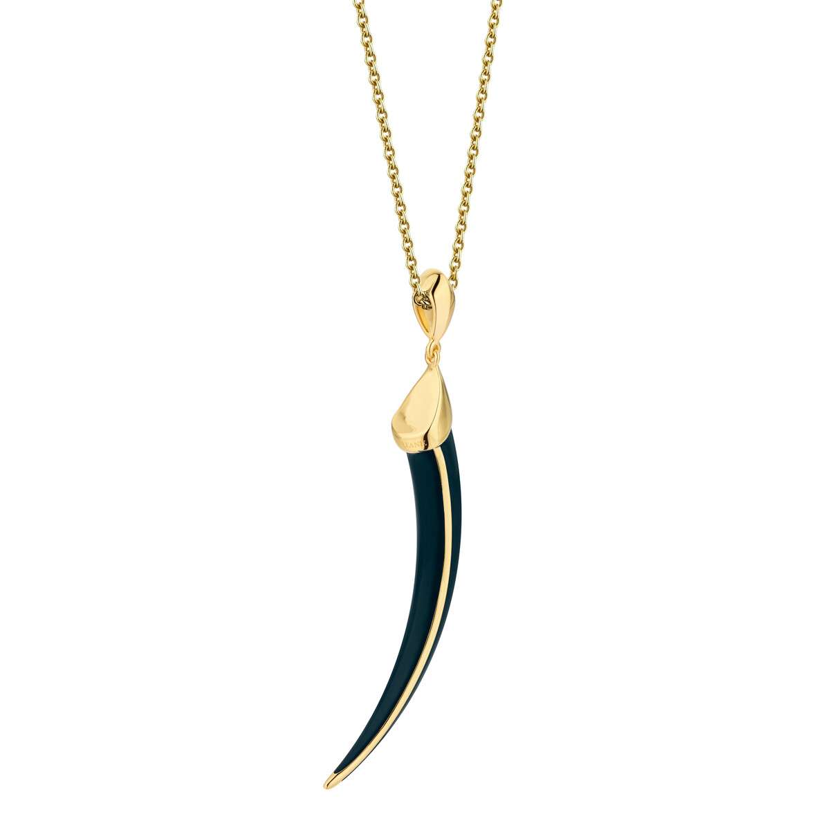 Shaun Leane Sabre Solis Pendant - Yellow Gold Vermeil & Jet Ceramic : SS004.YVBKNOS