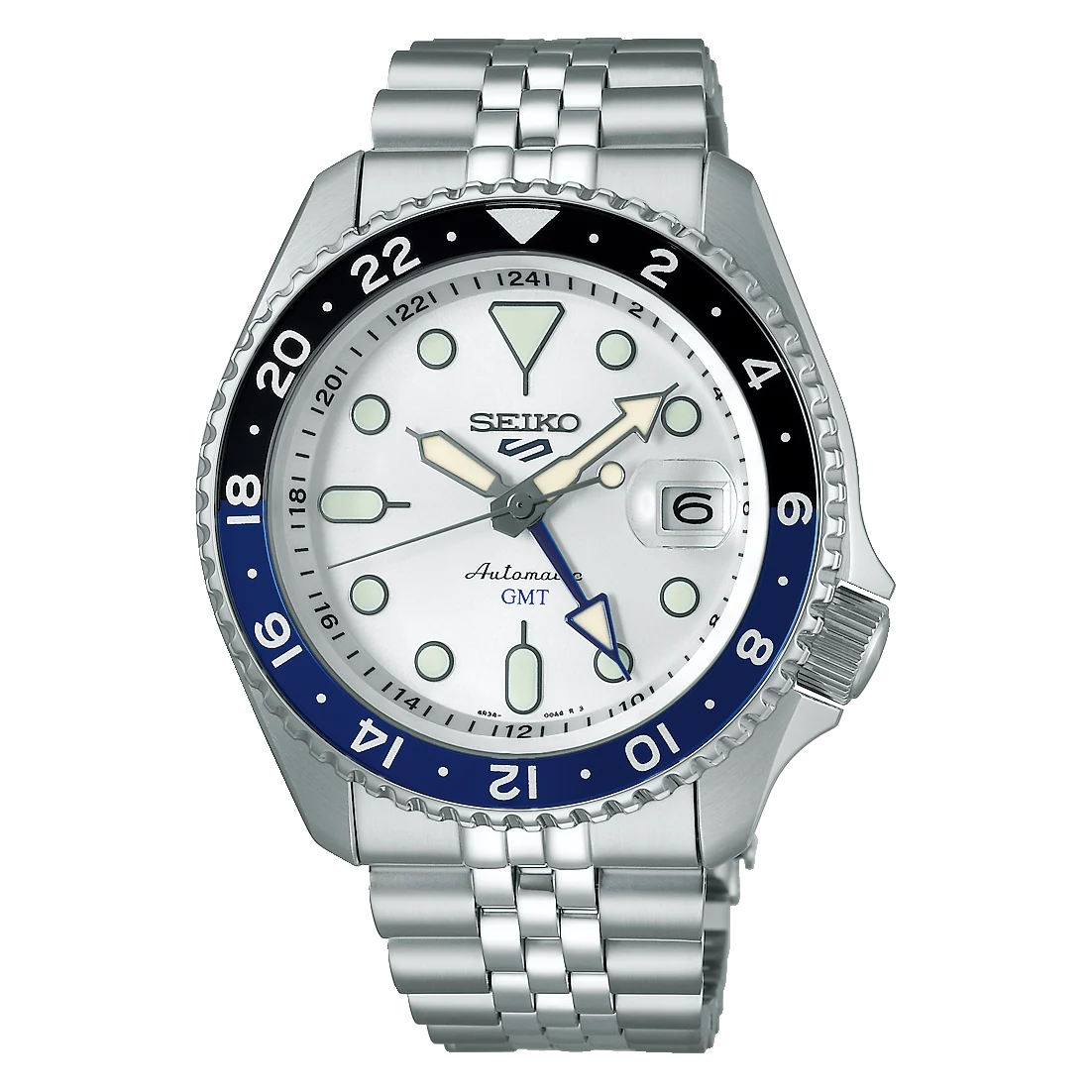 Seiko 5 Sports SKX GMT Sky Blue Silver Cloud SSK033K1